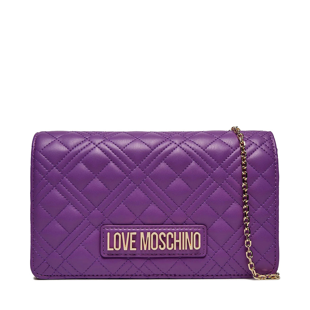 LOVE MOSCHINO Damen-Clutch mit Schultergurt Smart Daily Quilted Purple-Linie