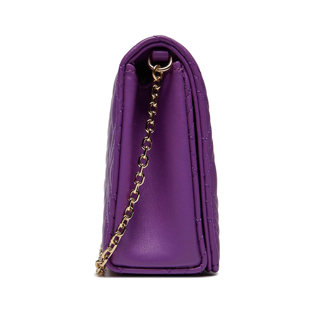 LOVE MOSCHINO Damen-Clutch mit Schultergurt Smart Daily Quilted Purple-Linie