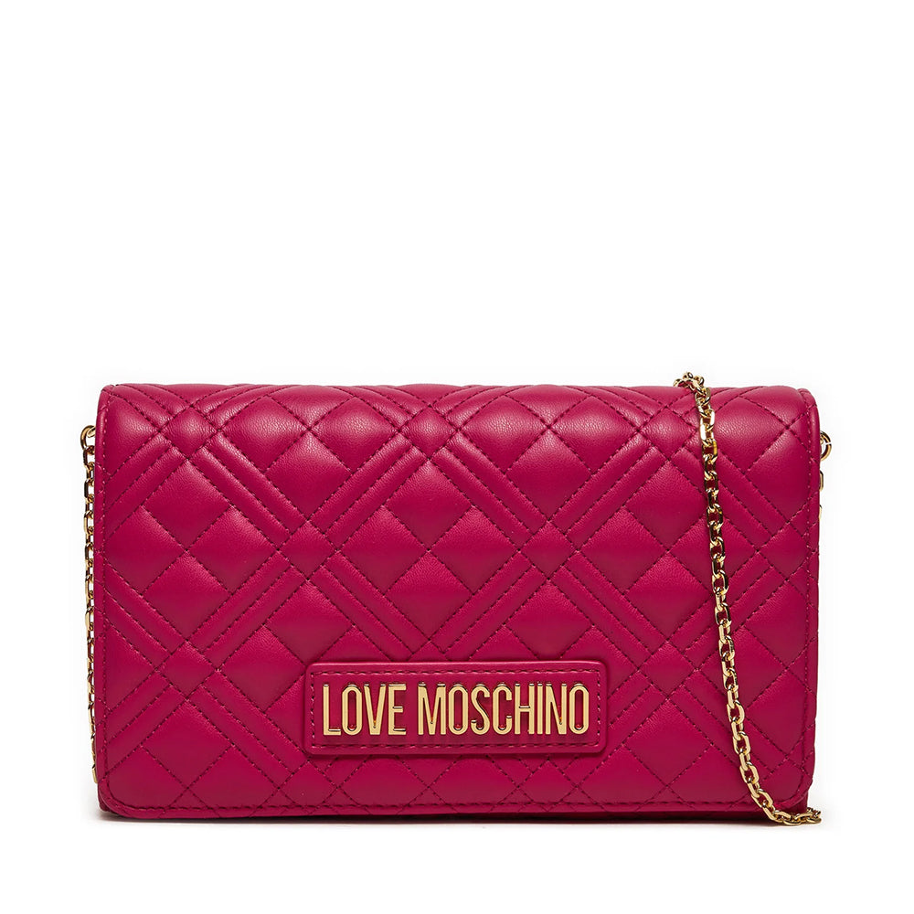 Damen-Clutch mit Schultergurt LOVE MOSCHINO Smart Daily Quilted Magenta-Linie