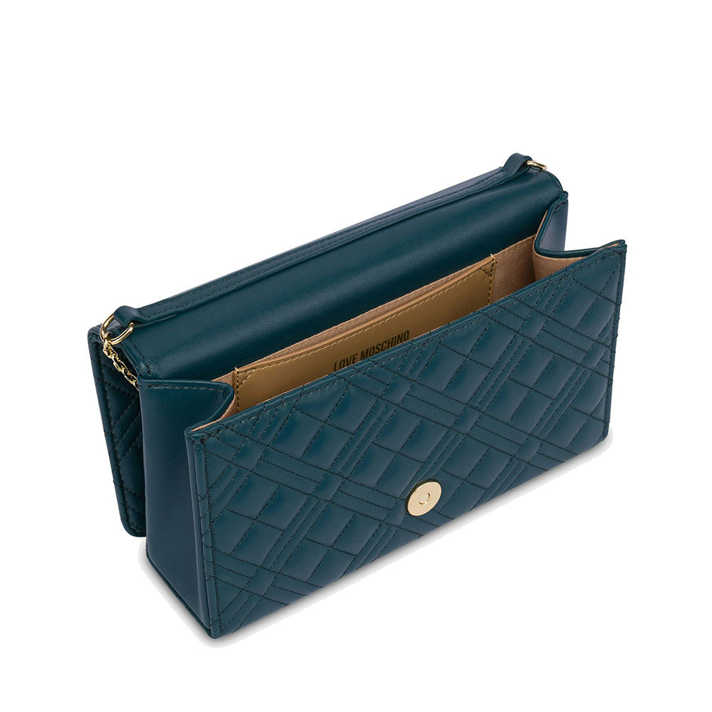 Clutch Donna con Tracolla LOVE MOSCHINO linea Smart Daily Quilted Smeraldo