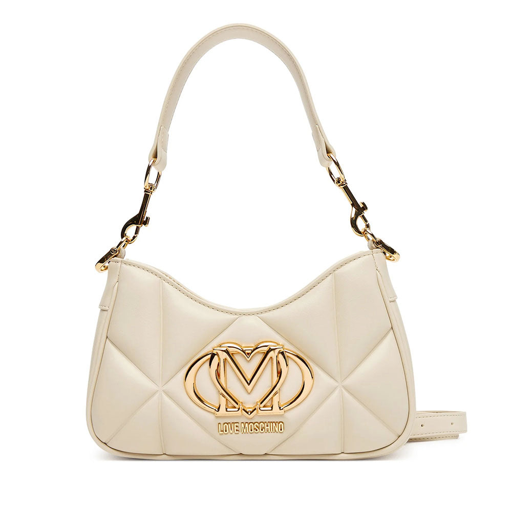 Borsa Donna a Spalla Trapuntata LOVE MOSCHINO linea Embossed Avorio
