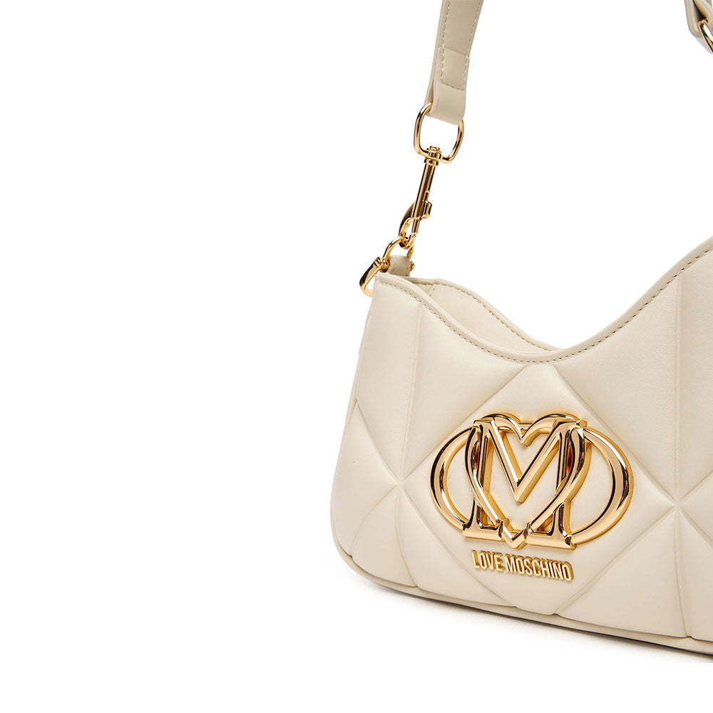 Borsa Donna a Spalla Trapuntata LOVE MOSCHINO linea Embossed Avorio