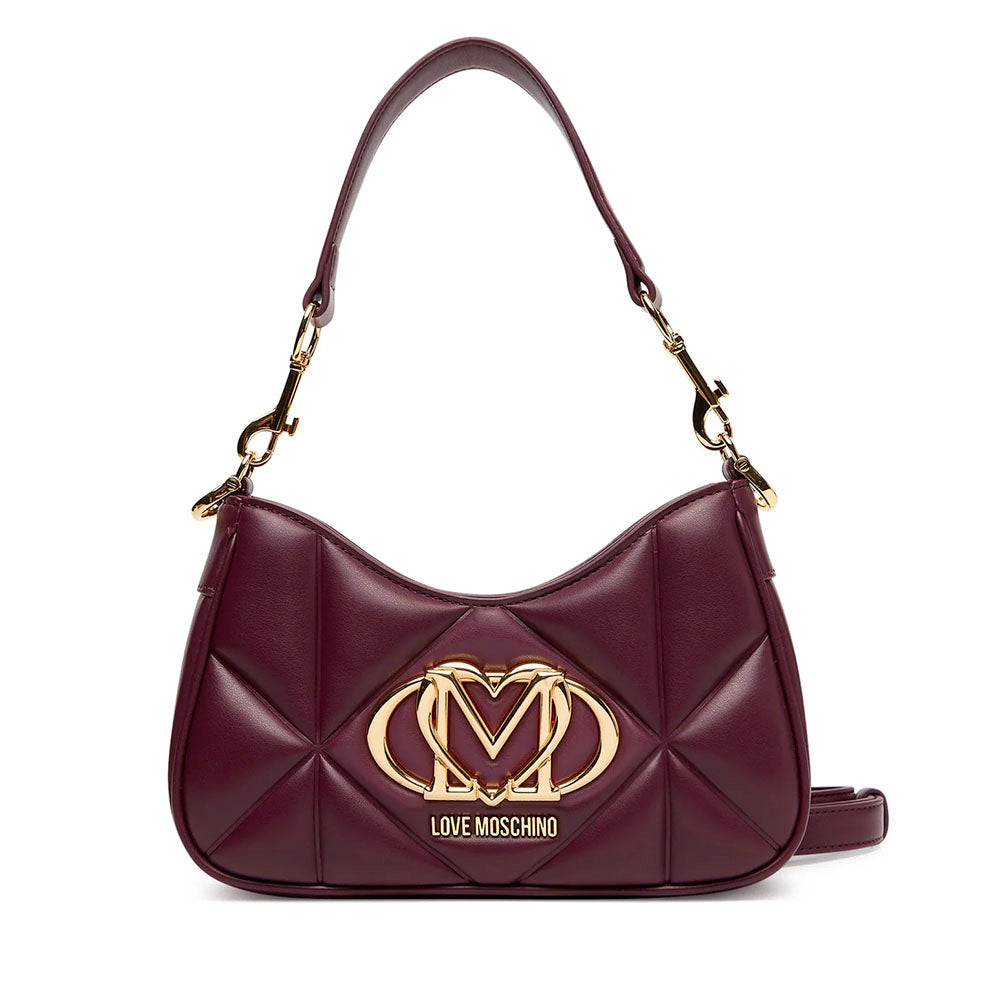 Borsa Donna a Spalla Trapuntata LOVE MOSCHINO linea Embossed color Vino