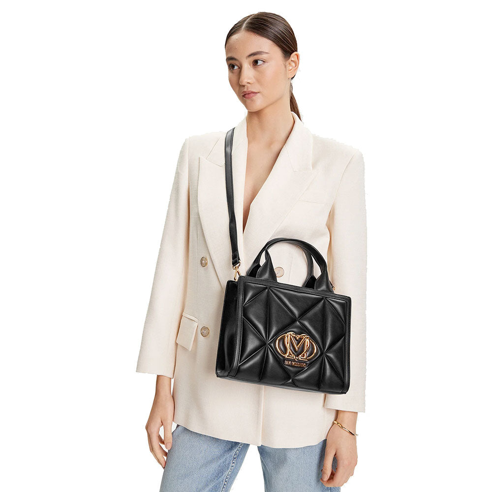 Borsa Donna a Mano Trapuntata LOVE MOSCHINO linea Embossed Avorio