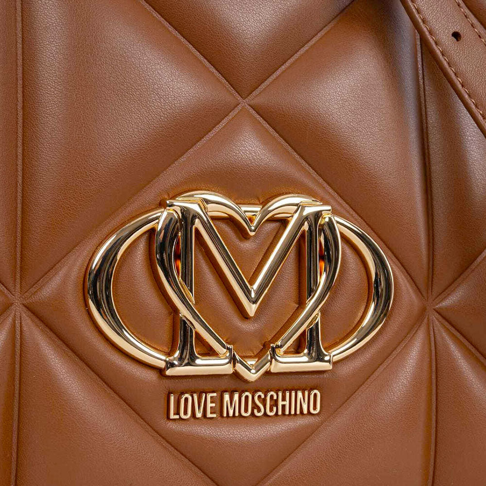 Borsa Donna a Mano Trapuntata LOVE MOSCHINO linea Embossed color Cuoio