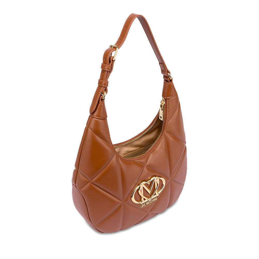 Hobo Bag Trapuntata LOVE MOSCHINO linea Embossed color Castagna