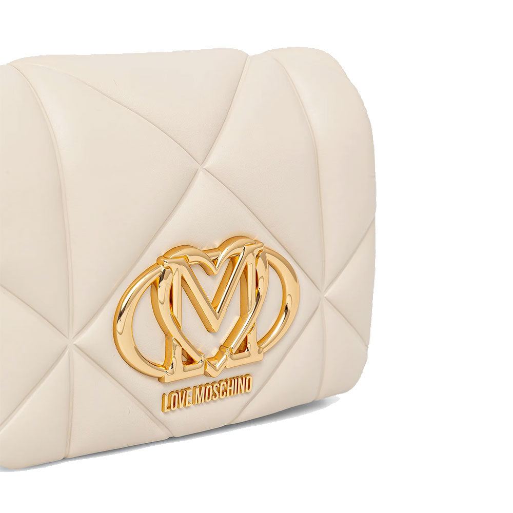 Borsa Donna a Tracolla LOVE MOSCHINO linea Embossed Trapuntata Avorio