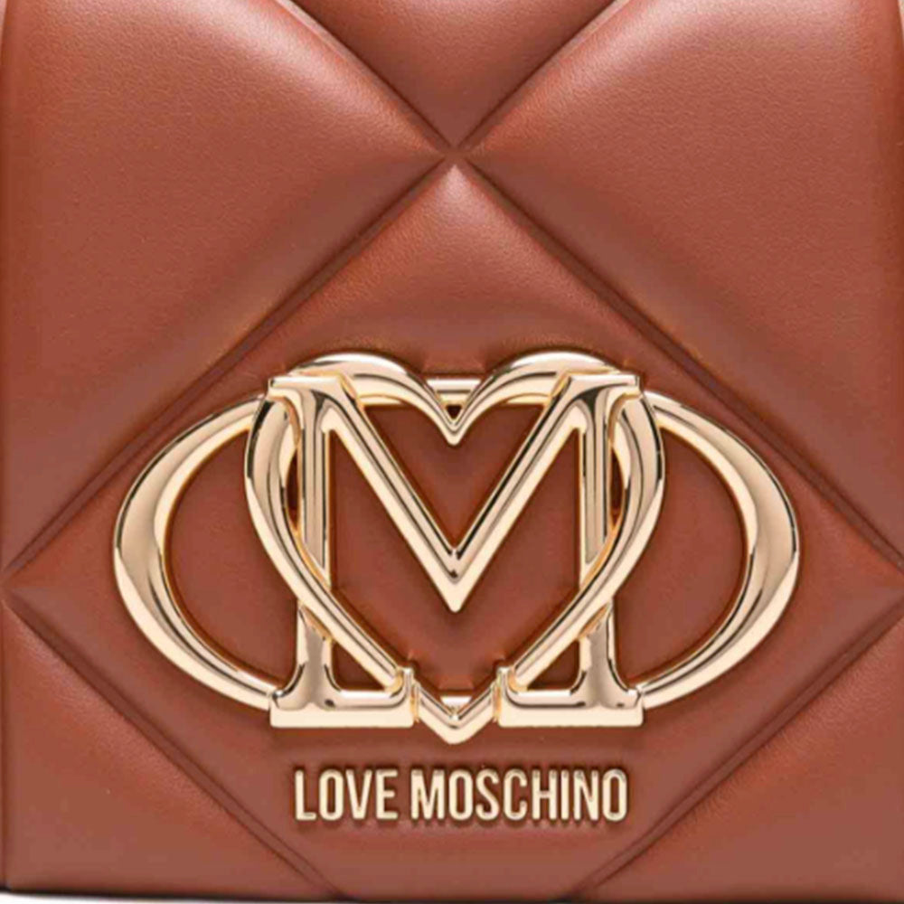 Damen-Umhängetasche LOVE MOSCHINO Modell Embossed Trapuntata in Kastanienbraun