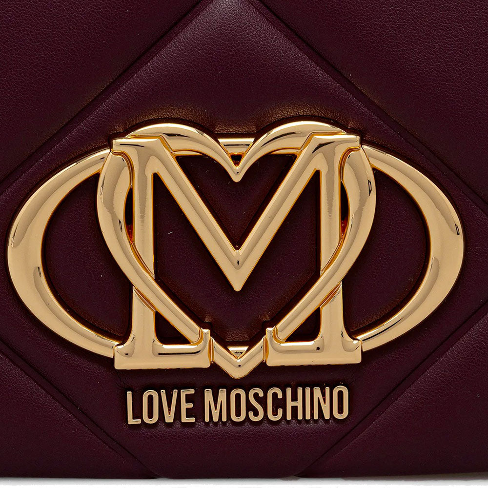 Borsa Donna a Tracolla LOVE MOSCHINO linea Embossed Trapuntata color Vino