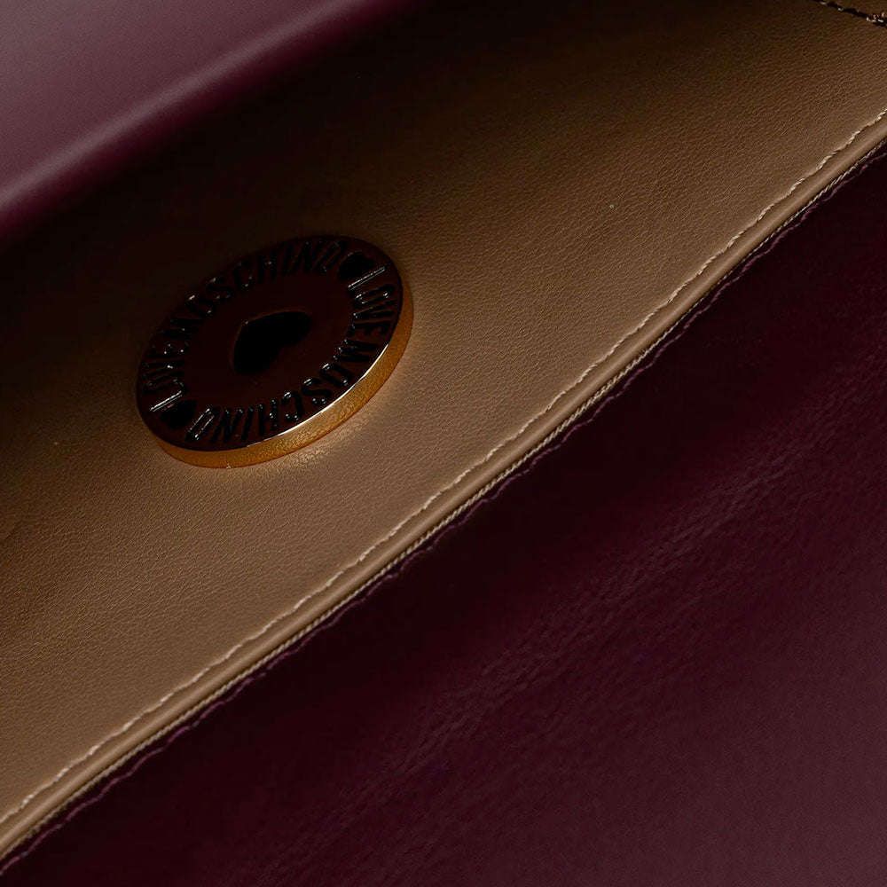 Borsa Donna a Tracolla LOVE MOSCHINO linea Embossed Trapuntata color Vino