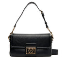 Borsa Donna a Spalla con Tracolla LOVE MOSCHINO Nera con Placca Quadrata con Logo