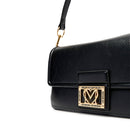 Borsa Donna a Spalla con Tracolla LOVE MOSCHINO Nera con Placca Quadrata con Logo