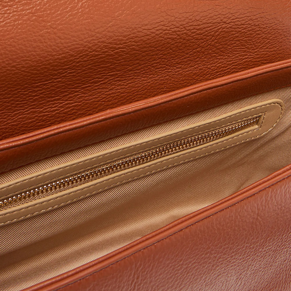 Damen-Schulter- und Umhängetasche LOVE MOSCHINO in Kastanienbraun mit quadratischer Logo-Plakette