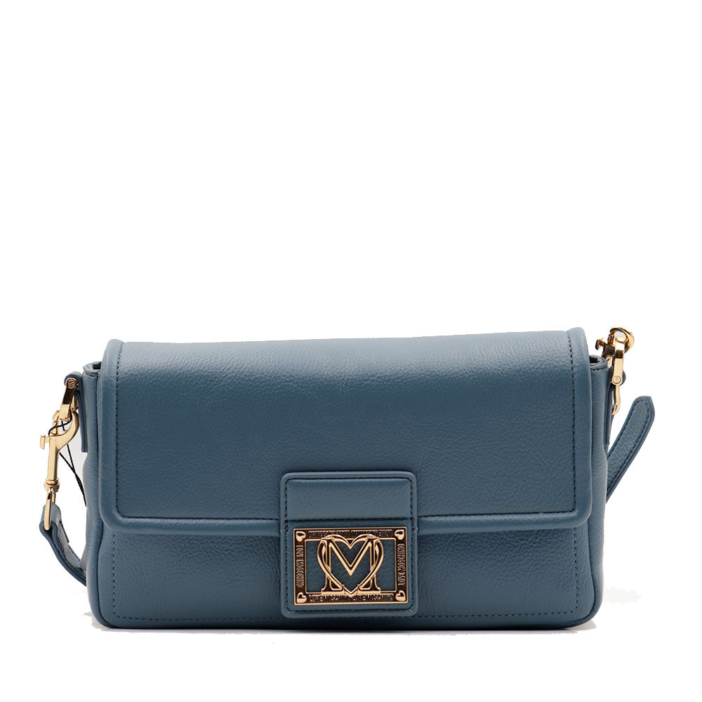 Borsa Donna a Spalla con Tracolla LOVE MOSCHINO Avio con Placca Quadrata con Logo