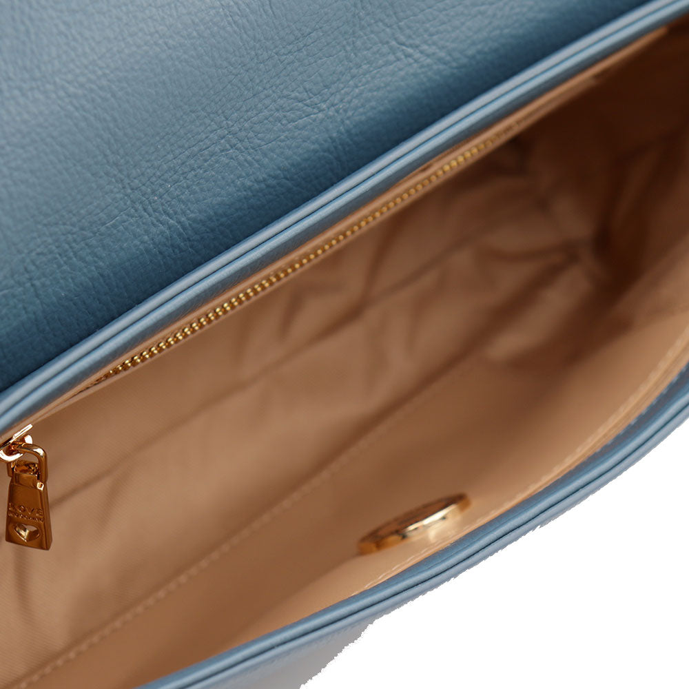 Borsa Donna a Spalla con Tracolla LOVE MOSCHINO Avio con Placca Quadrata con Logo