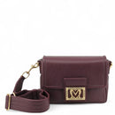 Borsa Donna a Tracolla LOVE MOSCHINO color Vino con Placca Quadrata con Logo