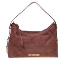 Borsa Donna Hobo Bag Large LOVE MOSCHINO linea Signature Zip in Velour color Cuoio