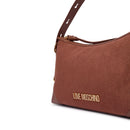 Borsa Donna Hobo Bag Large LOVE MOSCHINO linea Signature Zip in Velour color Cuoio