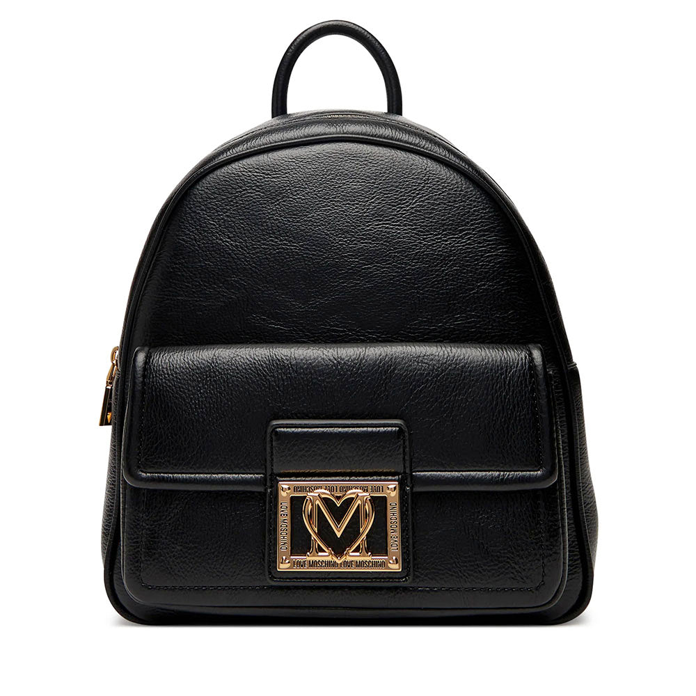 Zaino Donna LOVE MOSCHINO Nero con Placca Quadrata con Logo