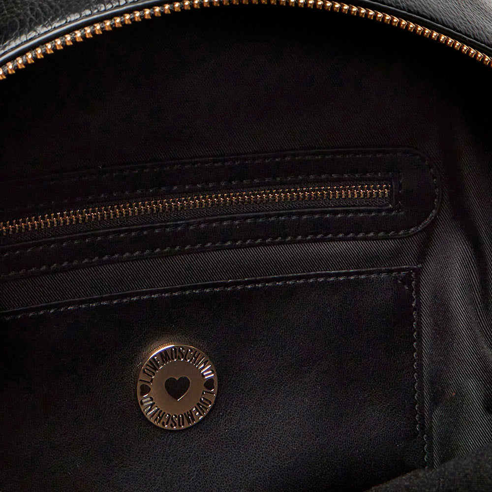 Zaino Donna LOVE MOSCHINO Nero con Placca Quadrata con Logo