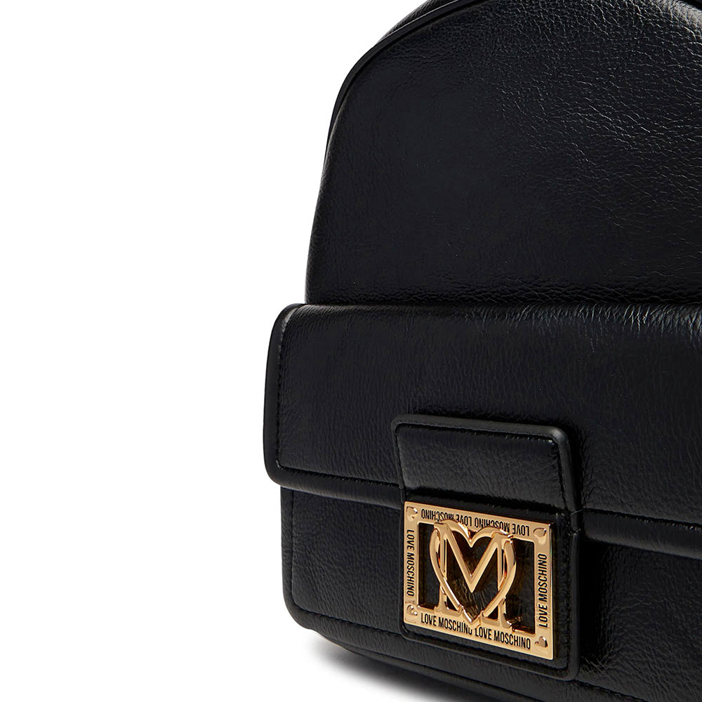 Zaino Donna LOVE MOSCHINO Nero con Placca Quadrata con Logo