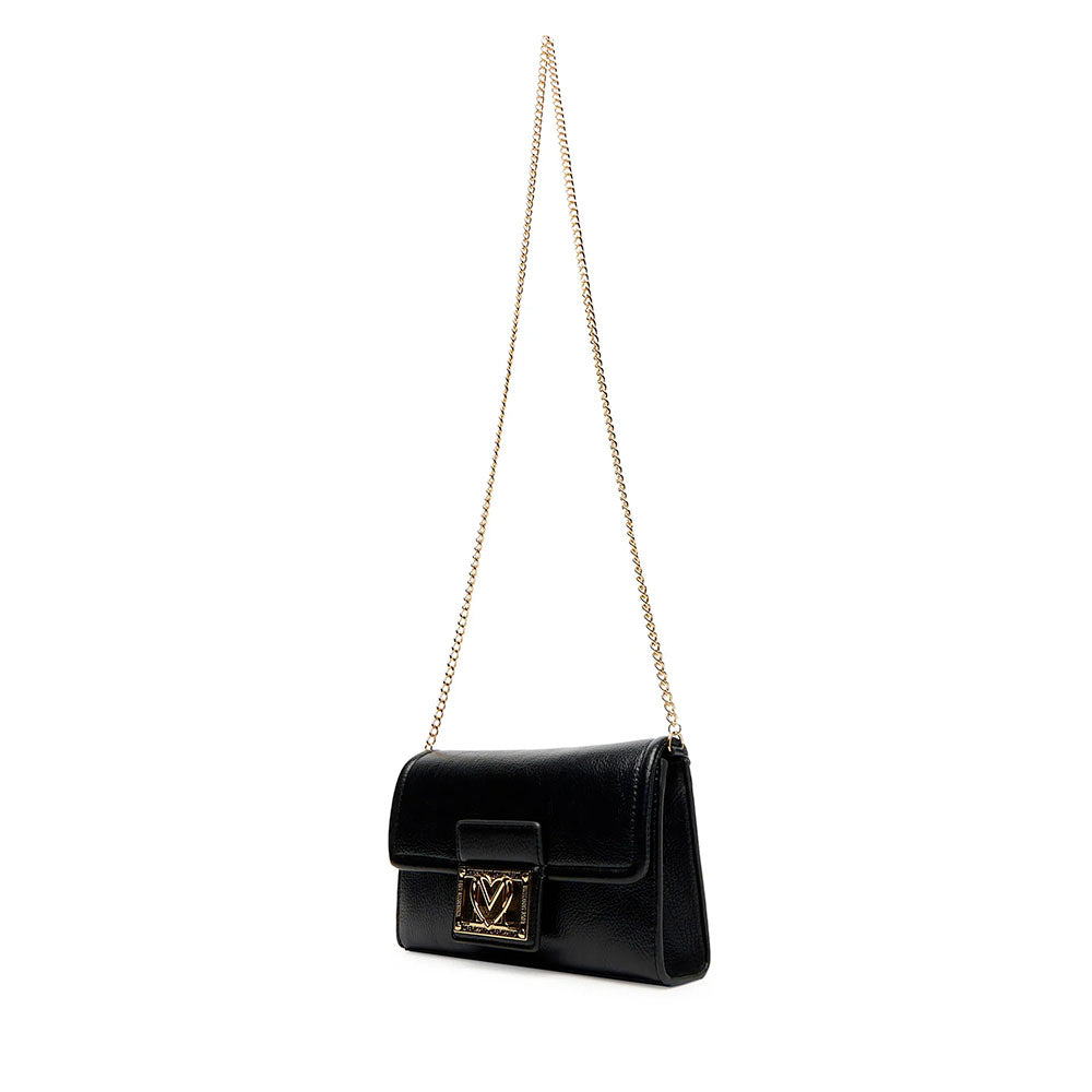 Clutch Donna con Tracolla LOVE MOSCHINO Nera con Placca Quadrata con Logo