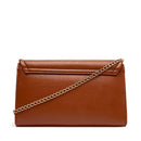 Women's Chestnut Crossbody Clutch Bag LOVE MOSCHINO with Square Logo Plaque