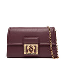 Clutch Donna con Tracolla LOVE MOSCHINO color Vino con Placca Quadrata con Logo