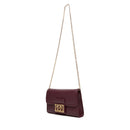 Clutch Donna con Tracolla LOVE MOSCHINO color Vino con Placca Quadrata con Logo