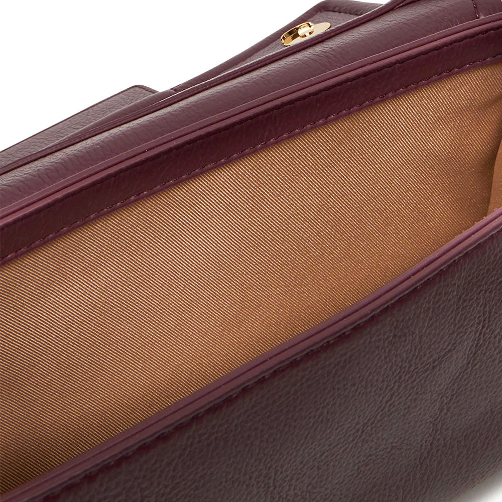 Clutch Donna con Tracolla LOVE MOSCHINO color Vino con Placca Quadrata con Logo