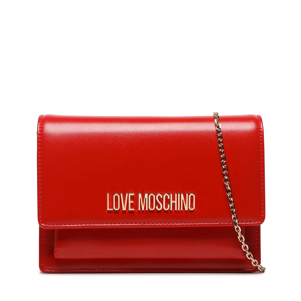 Damen-Clutch mit Schultergurt LOVE MOSCHINO Smart Lettering Red Logo-Linie