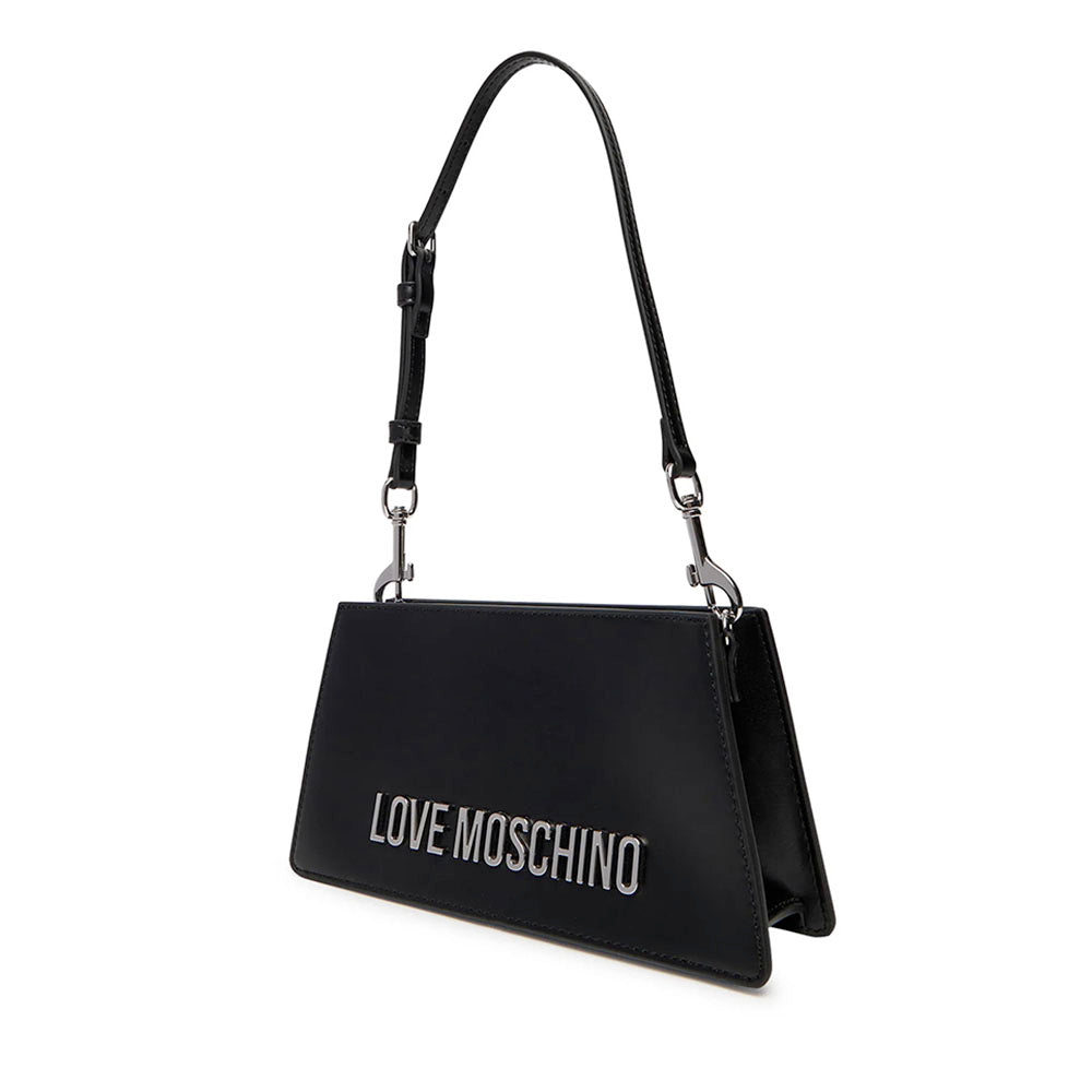 Borsa Donna a Spalla LOVE MOSCHINO Nera con Maxi Logo Nikel