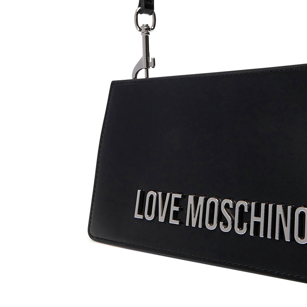 Borsa Donna a Spalla LOVE MOSCHINO Nera con Maxi Logo Nikel
