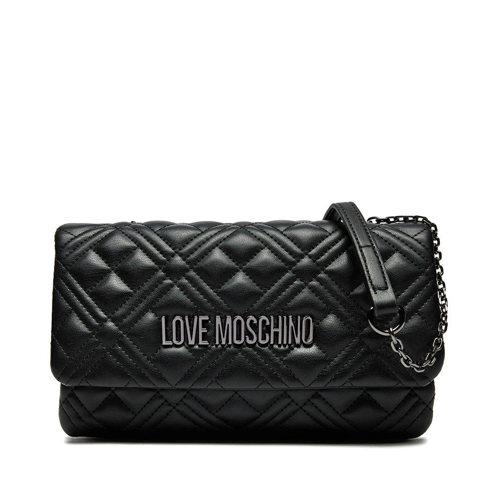 Borsa Donna a Tracolla LOVE MOSCHINO linea Quilted colore Nero con Logo Canna di Fucile