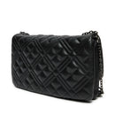 LOVE MOSCHINO Damen-Umhängetasche, gesteppte Linie, schwarze Farbe mit Gunmetal-Logo