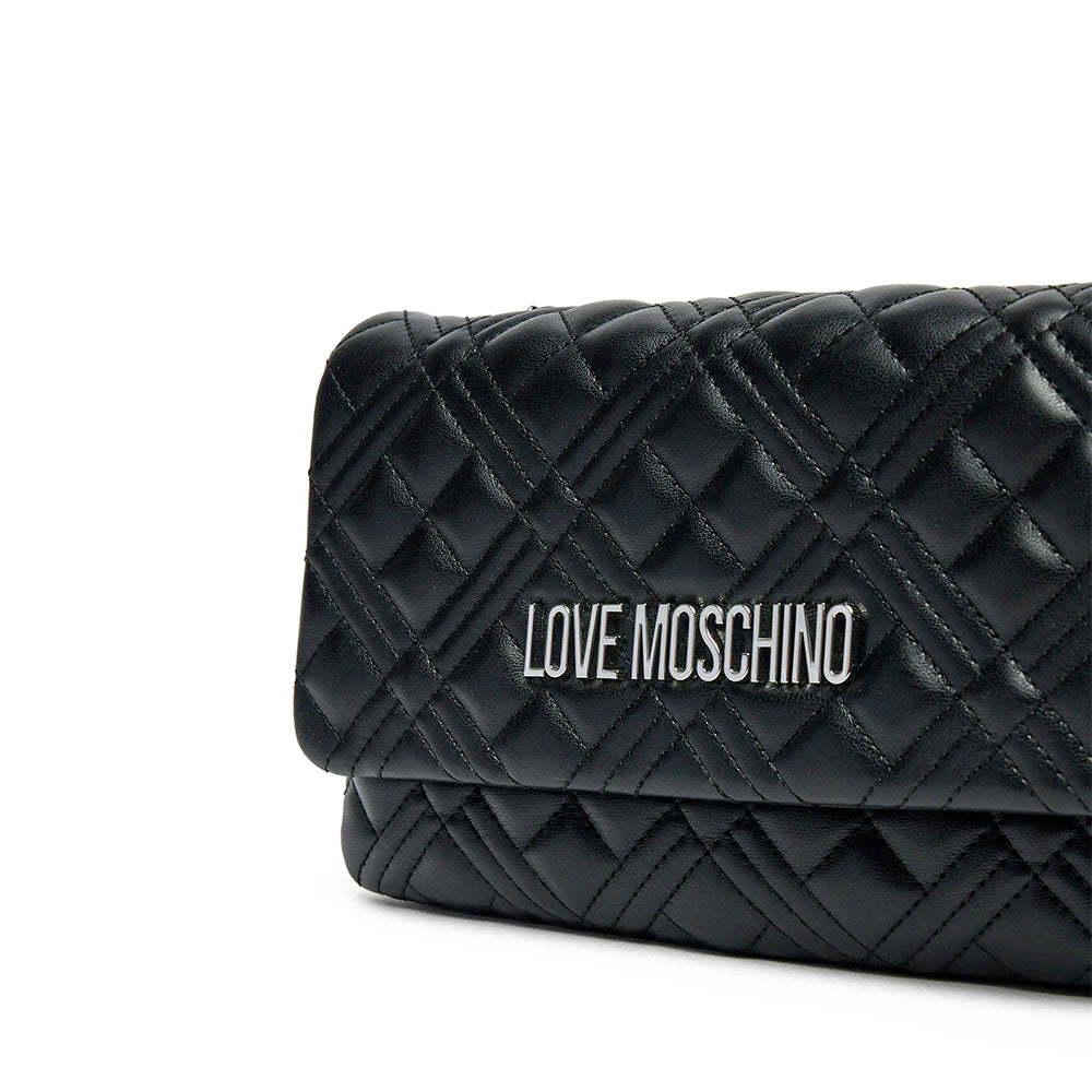 Borsa Donna a Tracolla LOVE MOSCHINO linea Quilted colore Nero e Nikel