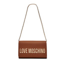 Damen-Clutch mit Schultergurt LOVE MOSCHINO Smart Daily Maxi Lettering-Linie in der Farbe Walnuss