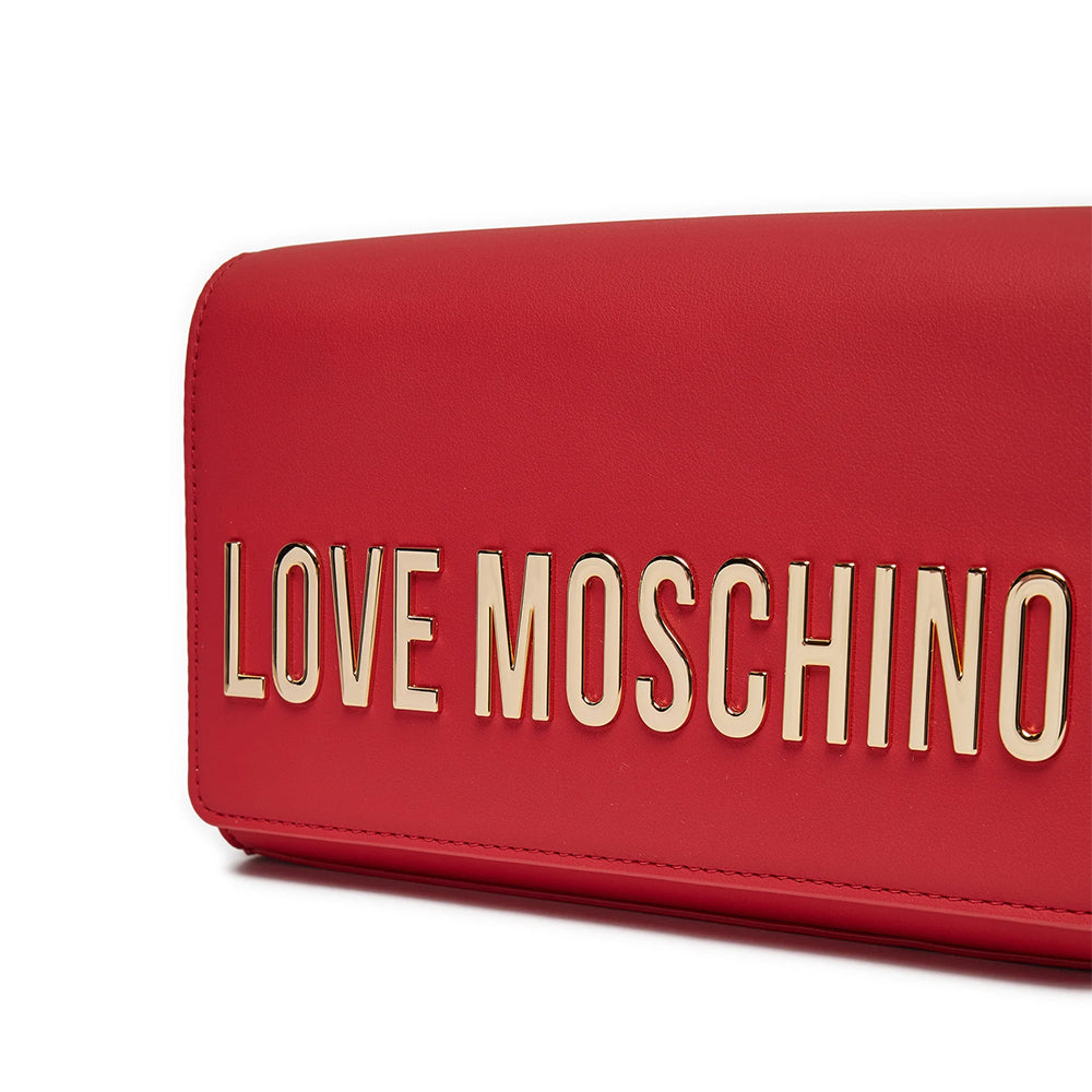 Damen-Clutch mit Schultergurt LOVE MOSCHINO Smart Daily Maxi-Schriftzug Rote Linie