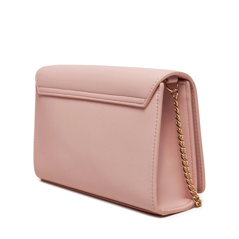 Damen-Clutch mit Schultergurt LOVE MOSCHINO Smart Daily Maxi-Schriftzug Rosa Linie