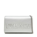 Clutch Donna LOVE MOSCHINO linea Smart Daily Bag Lettering Logo Metallic Silver