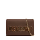 Clutch Donna con Tracolla LOVE MOSCHINO linea Smart Daily Bag Lettering Logo Marrone