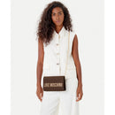 Damen-Clutch mit Umhängeriemen LOVE MOSCHINO Modell Smart Daily Bag Lettering Logo in Kastanienbraun