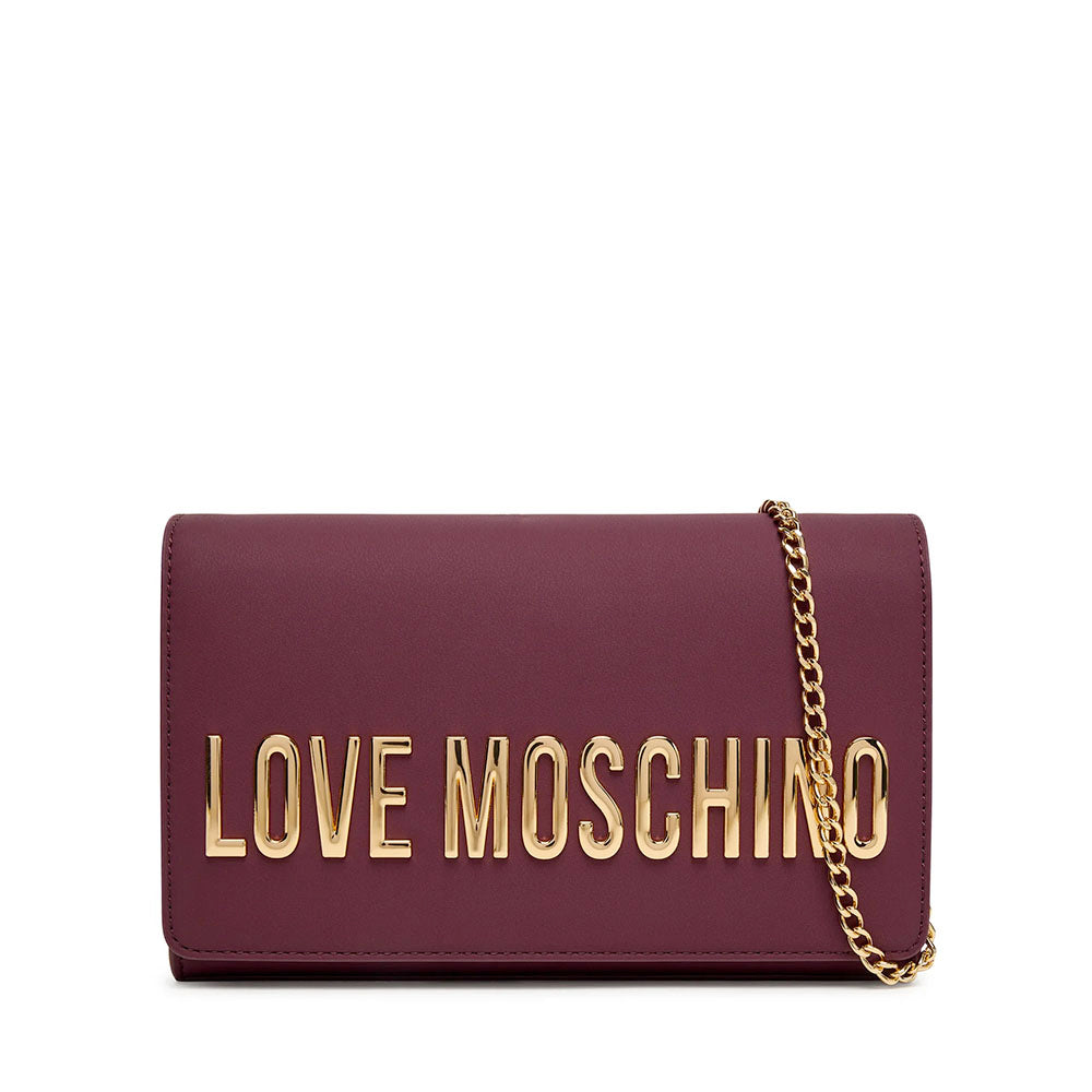 Clutch Donna con Tracolla LOVE MOSCHINO linea Smart Daily Bag Lettering Logo color Vino