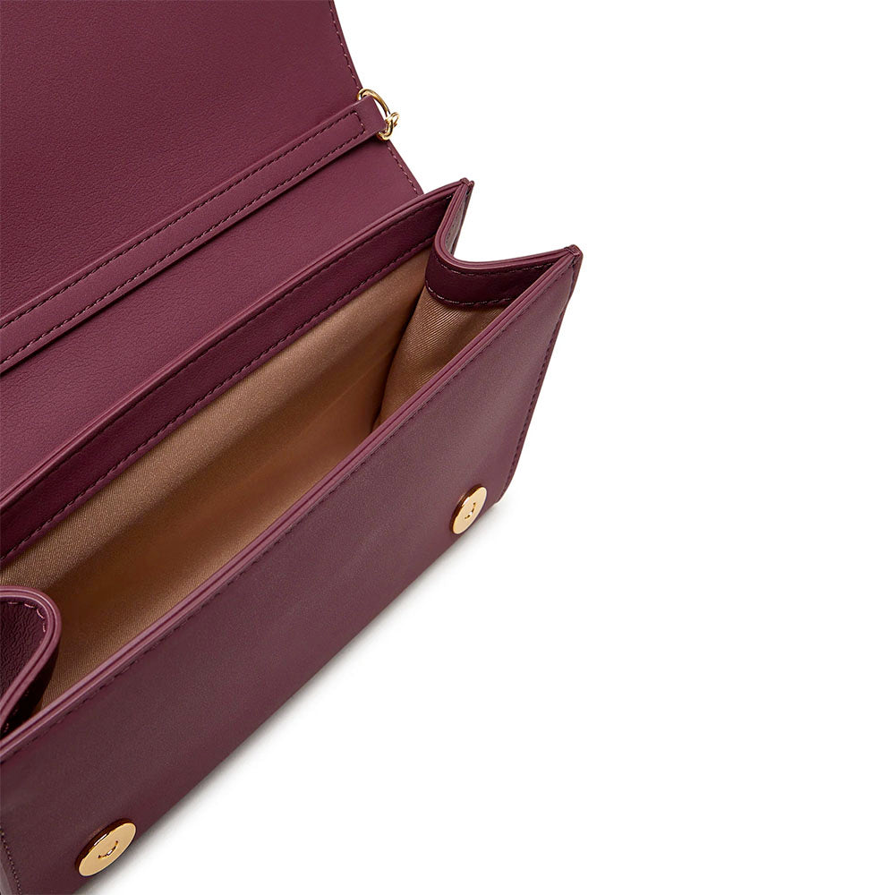 Clutch Donna con Tracolla LOVE MOSCHINO linea Smart Daily Bag Lettering Logo color Vino