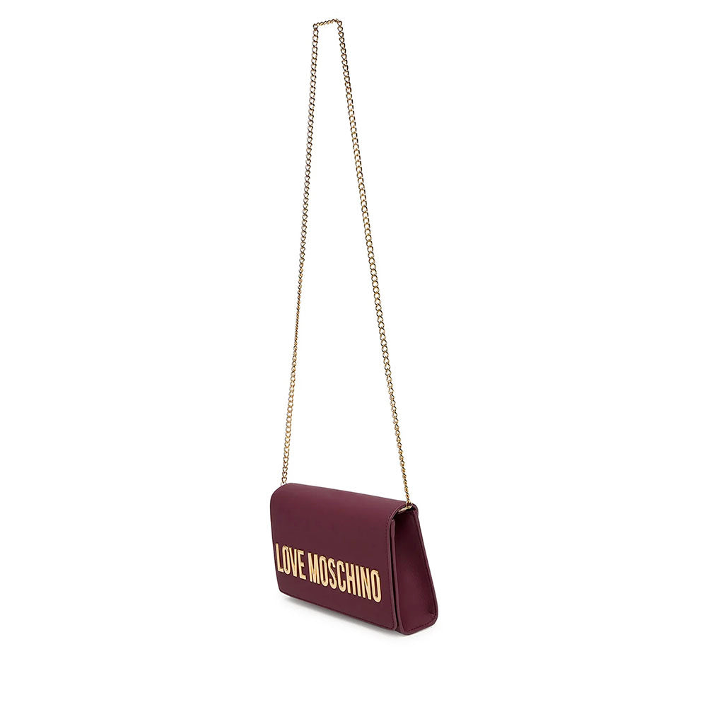 Clutch Donna con Tracolla LOVE MOSCHINO linea Smart Daily Bag Lettering Logo color Vino