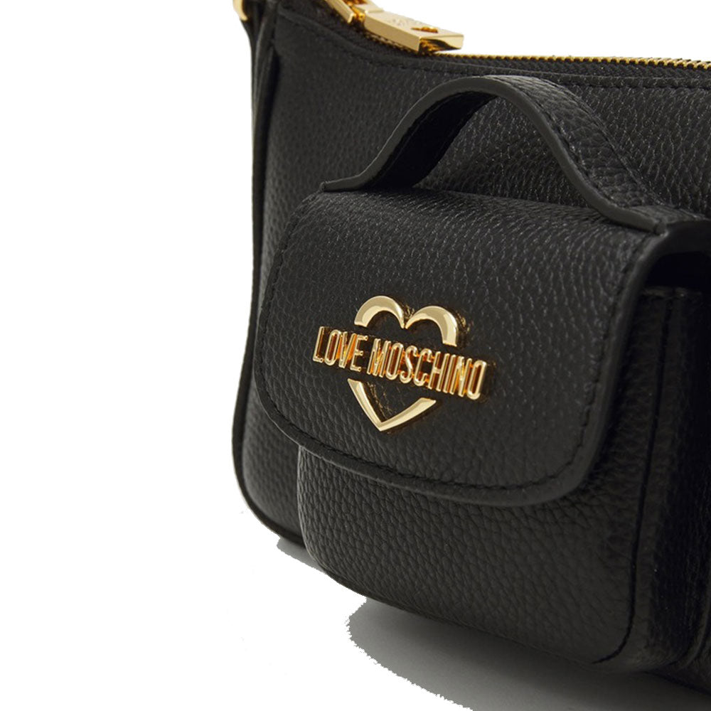 LOVE MOSCHINO Damen Hobo Bag aus schwarzem Leder