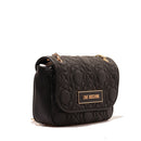 LOVE MOSCHINO 
Damen Schulter und Crossbody-Tasche aus schwarzem gestepptem Nappaleder