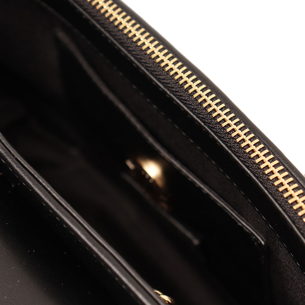 LOVE MOSCHINO 
Damen Schulter und Crossbody-Tasche aus schwarzem gestepptem Nappaleder