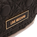 LOVE MOSCHINO 
Damen Schulter und Crossbody-Tasche aus schwarzem gestepptem Nappaleder
