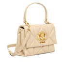 Borsa Donna a Mano con Tracolla LOVE MOSCHINO linea Embossed Trapuntata color Burro
